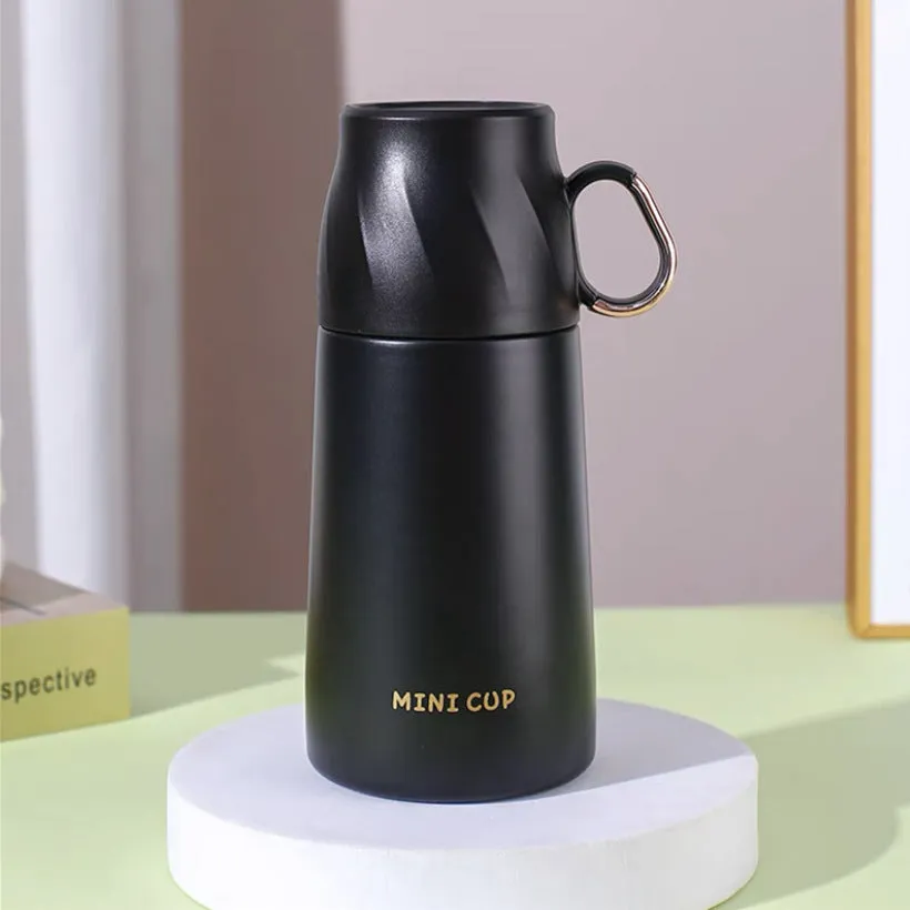 1pc Mini Thermal Mug Stainless Steel Vacuum Insulated Bottle With Cup For Coffee Hot Drink And Cold Drink, Water Flask, Back To School Supplies