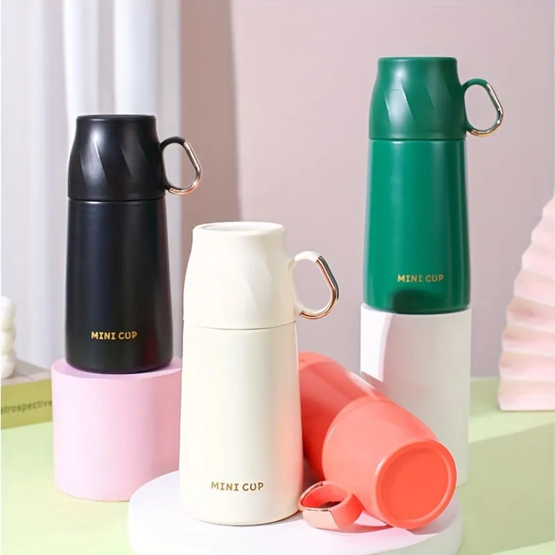 1pc Mini Thermal Mug Stainless Steel Vacuum Insulated Bottle With Cup For Coffee Hot Drink And Cold Drink, Water Flask, Back To School Supplies