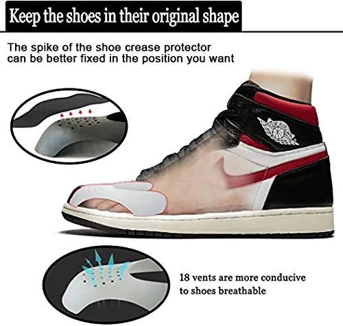 2 Pairs Shoes Crease Protector Toe Box, Prevent Sneaker Shoes Crease Protector for Men and Women 5-12" L (7"-12")