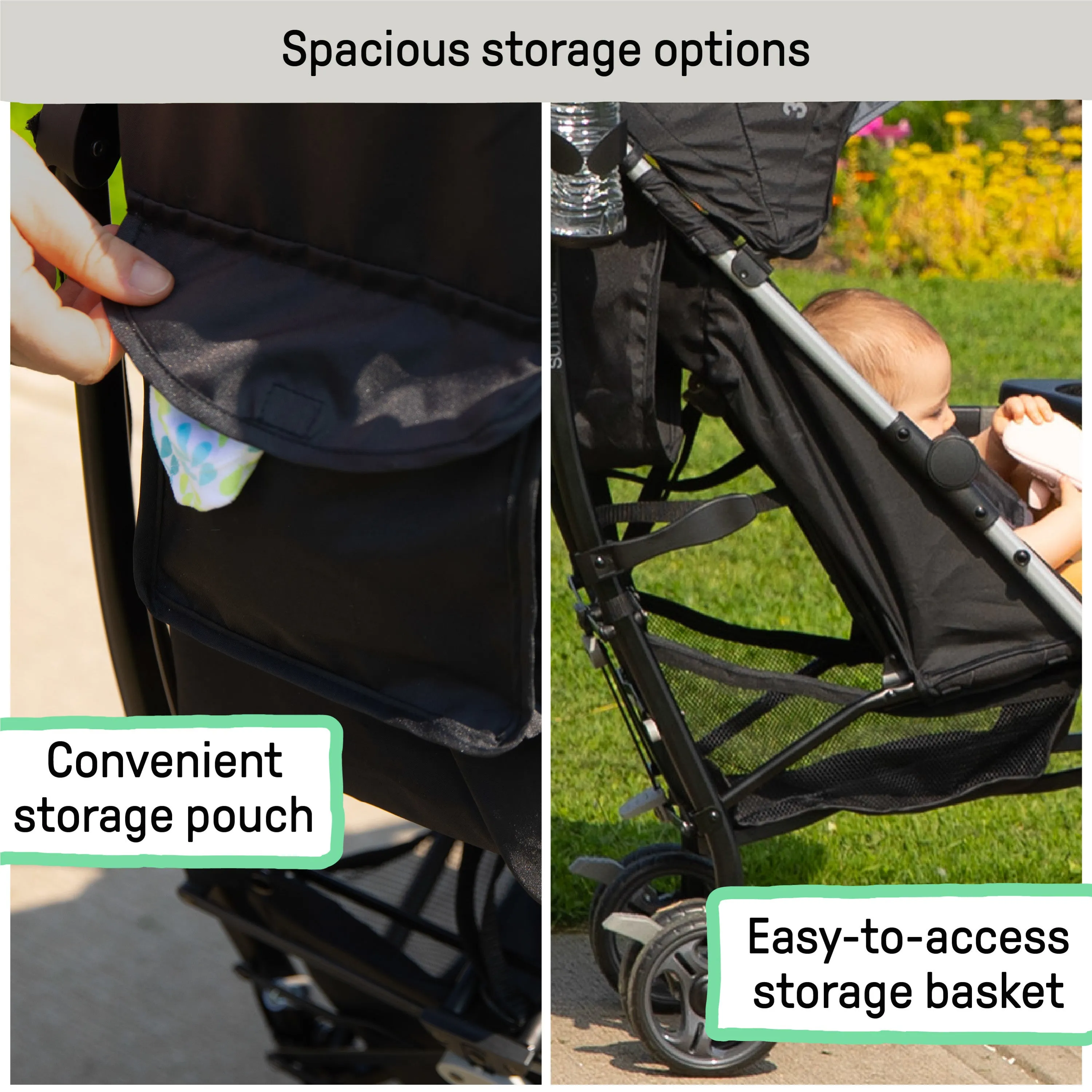 3Dlite Convenience Stroller - Black - Green