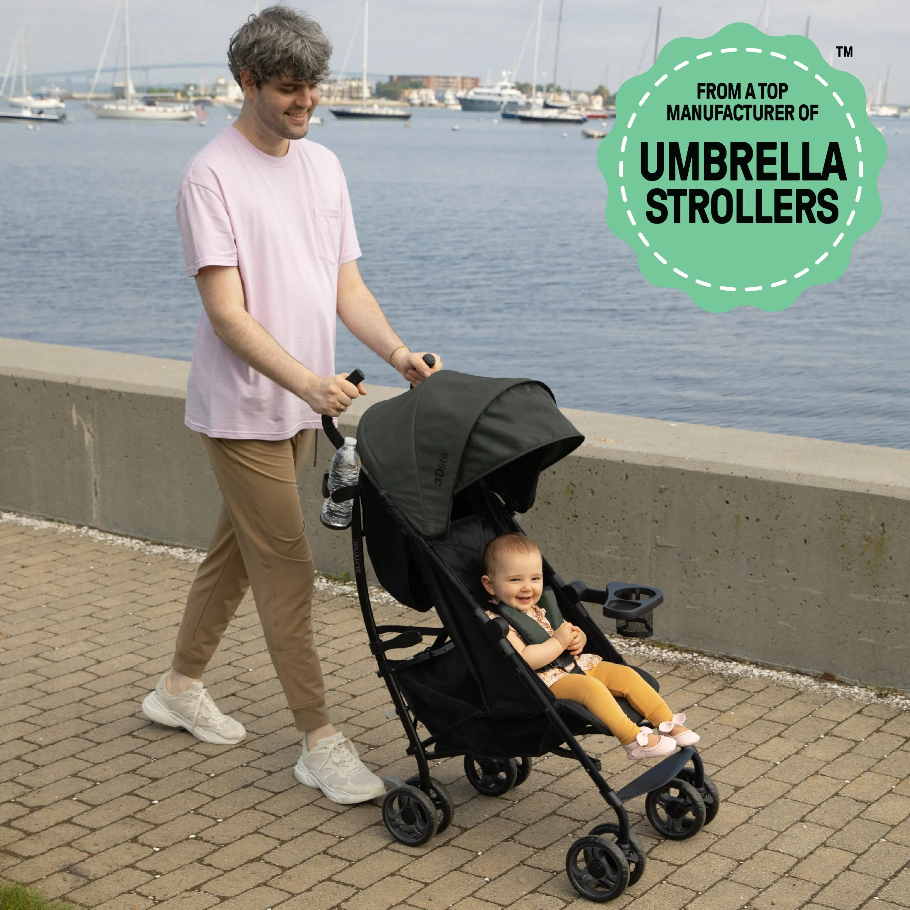 3Dlite Convenience Stroller - Black - Green