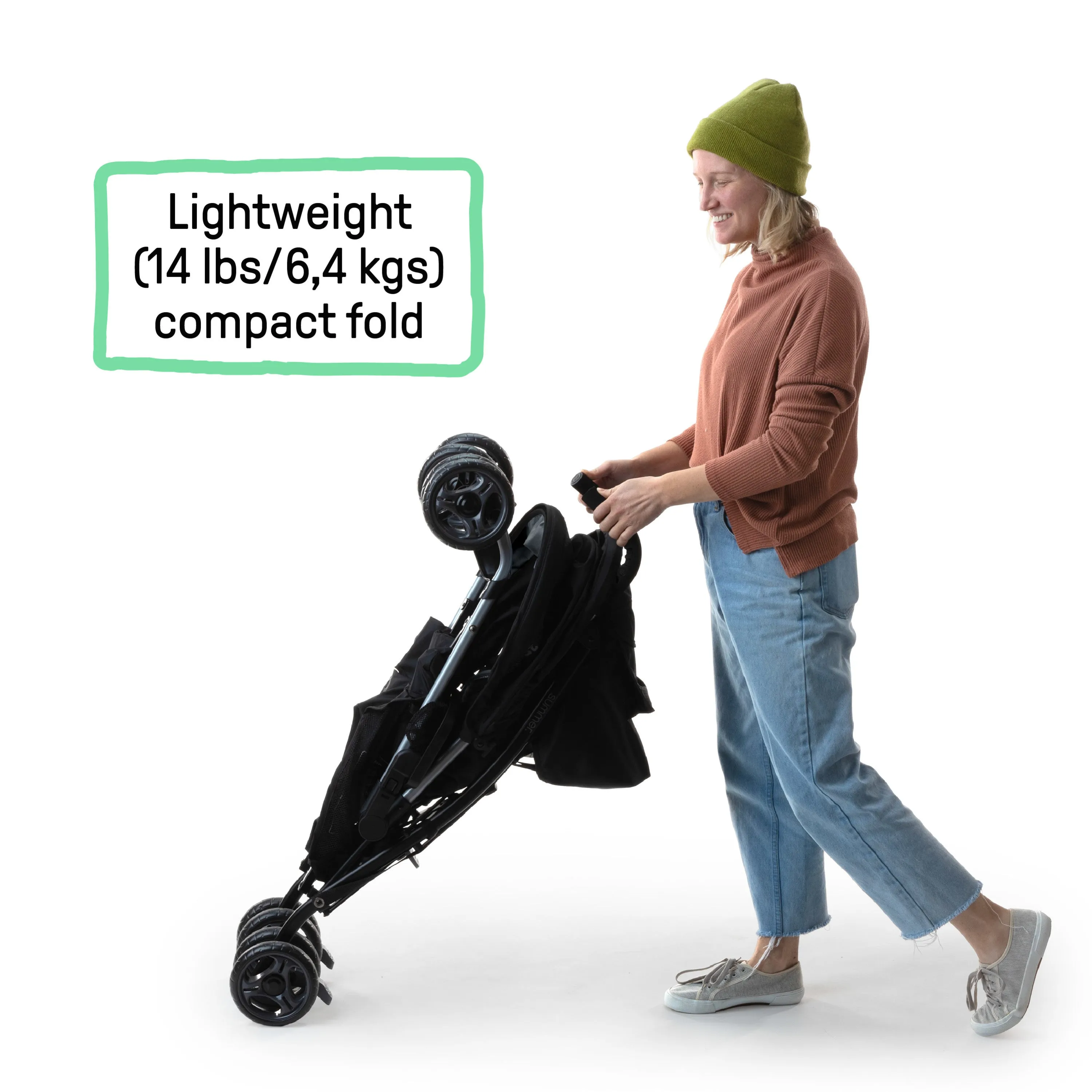 3Dlite Convenience Stroller - Black - Green