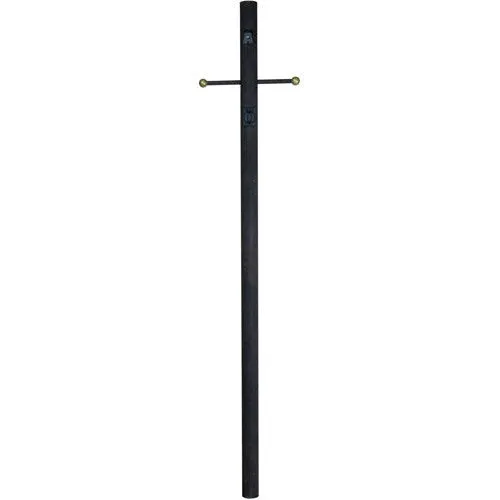 84" Smooth Direct Burial Post w/ Photocell & Convenience Outlet in Textured Black