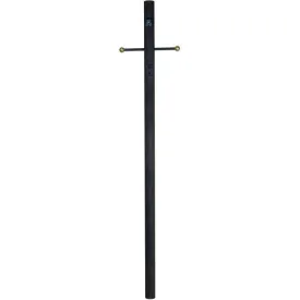 84" Smooth Direct Burial Post w/ Photocell & Convenience Outlet in Textured Black