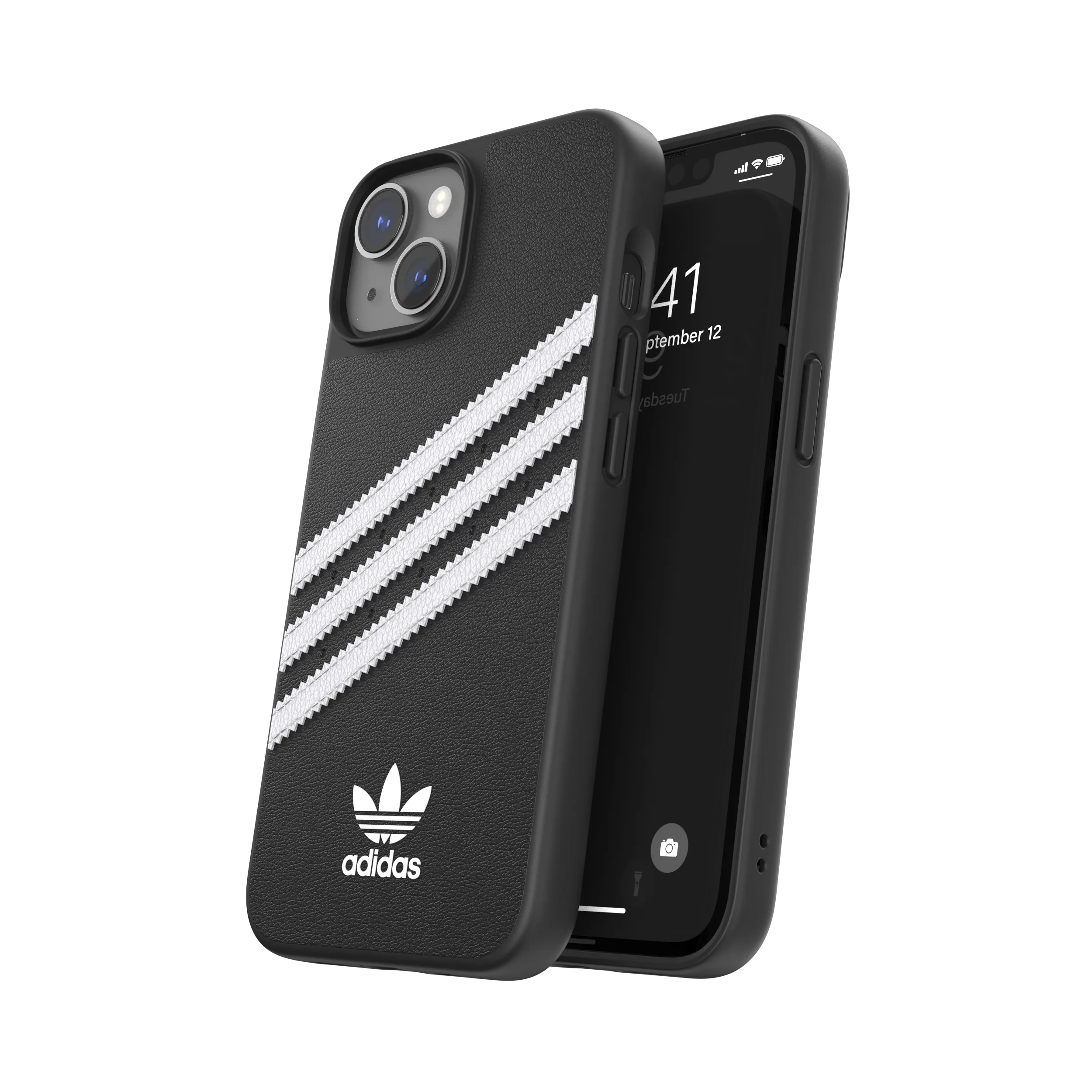 adidas Originals - iPhone 14 Plus Moulded Case Leather Sleeve (50187) - Black / White