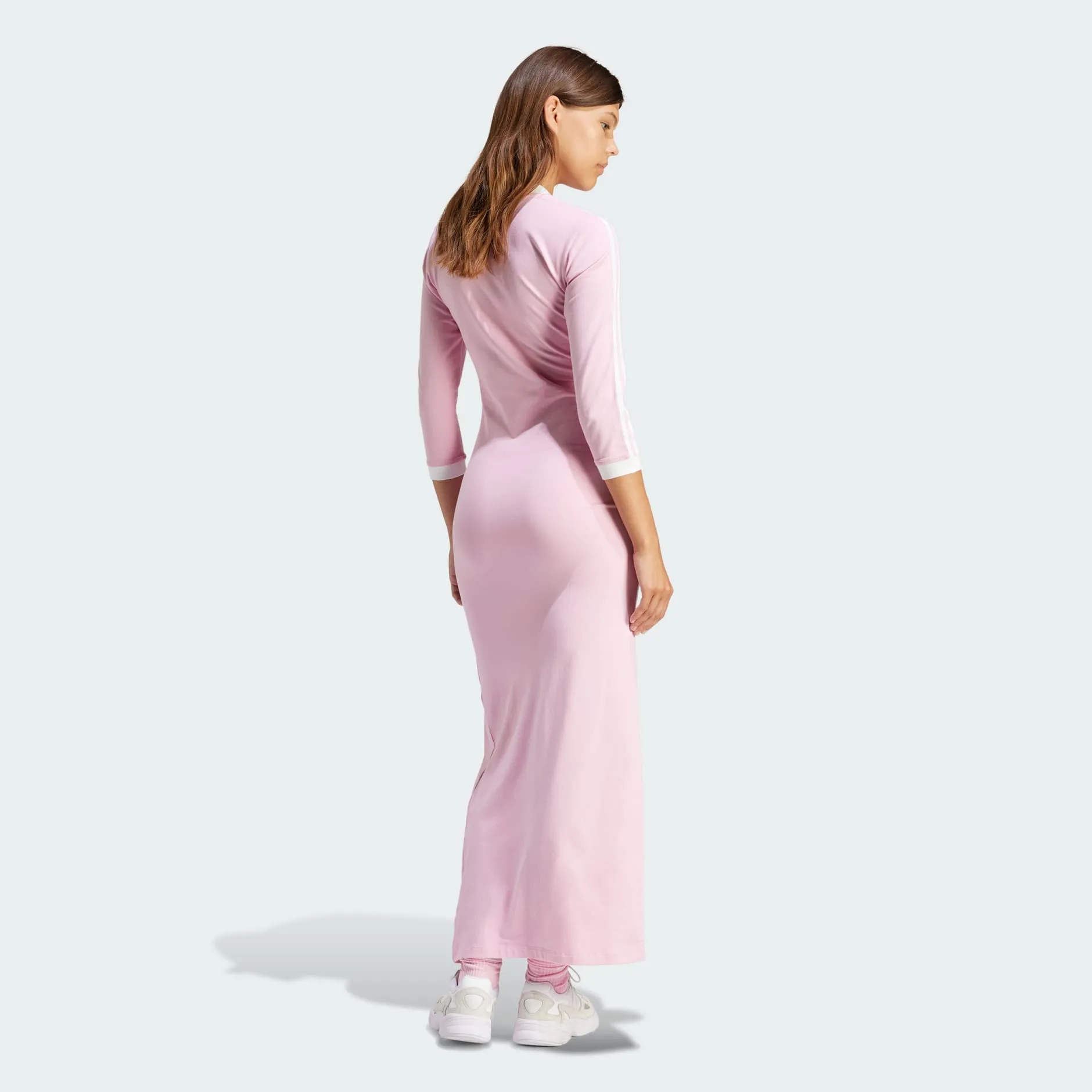 Adidas Women's "Adicolor" 3 Stripes Maxi Dress - Pink