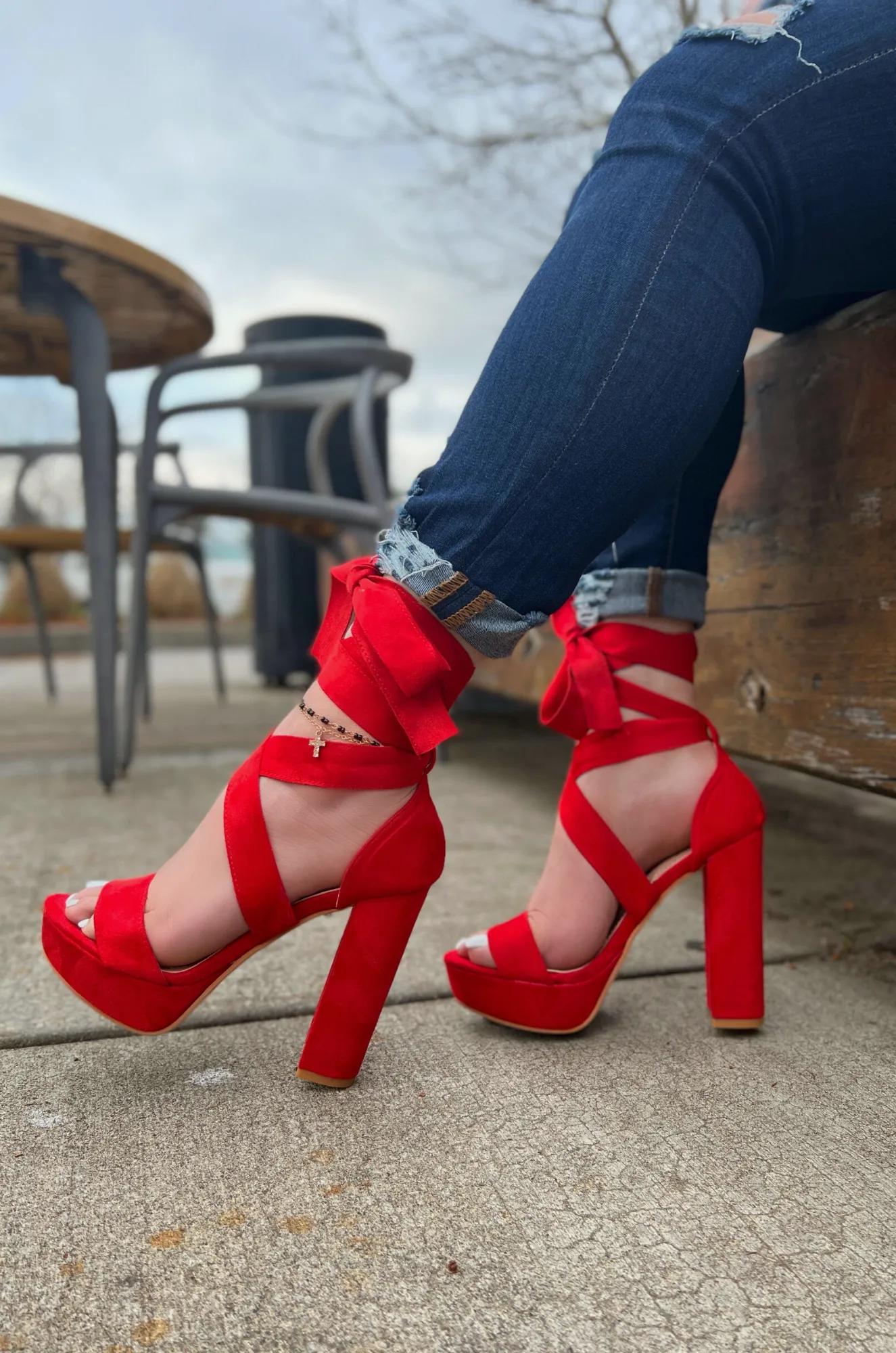 Alice - Lace Up Platform High Heels