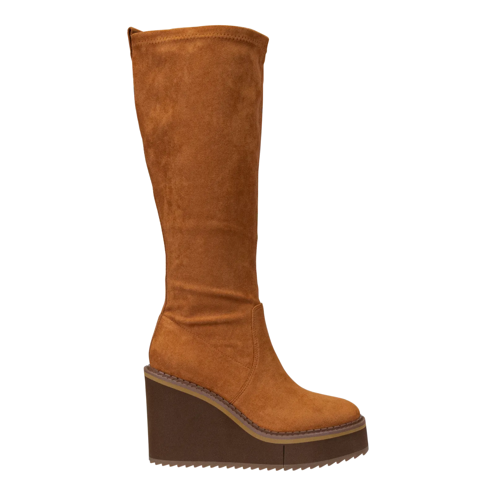 APEX in CAMEL Wedge Knee High Boots