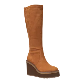 APEX in CAMEL Wedge Knee High Boots