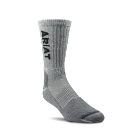 Ariat® Men's Lightweight Merino Steel Toe Crew Grey Socks AR186-002