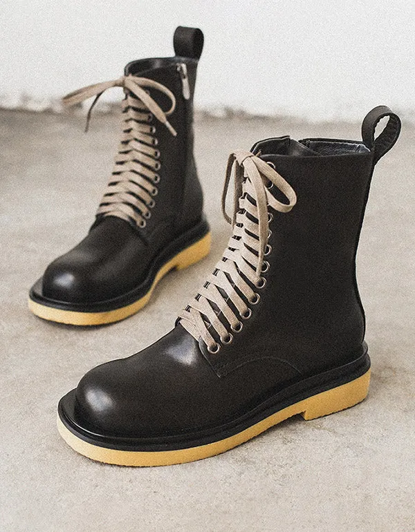 Autumn Winter Lace Up Combat Boots