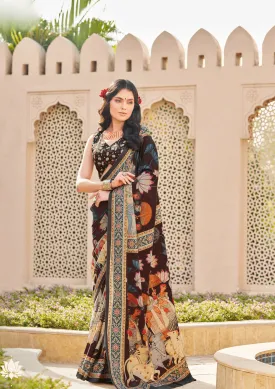 Brown Exquisite Designer Saree