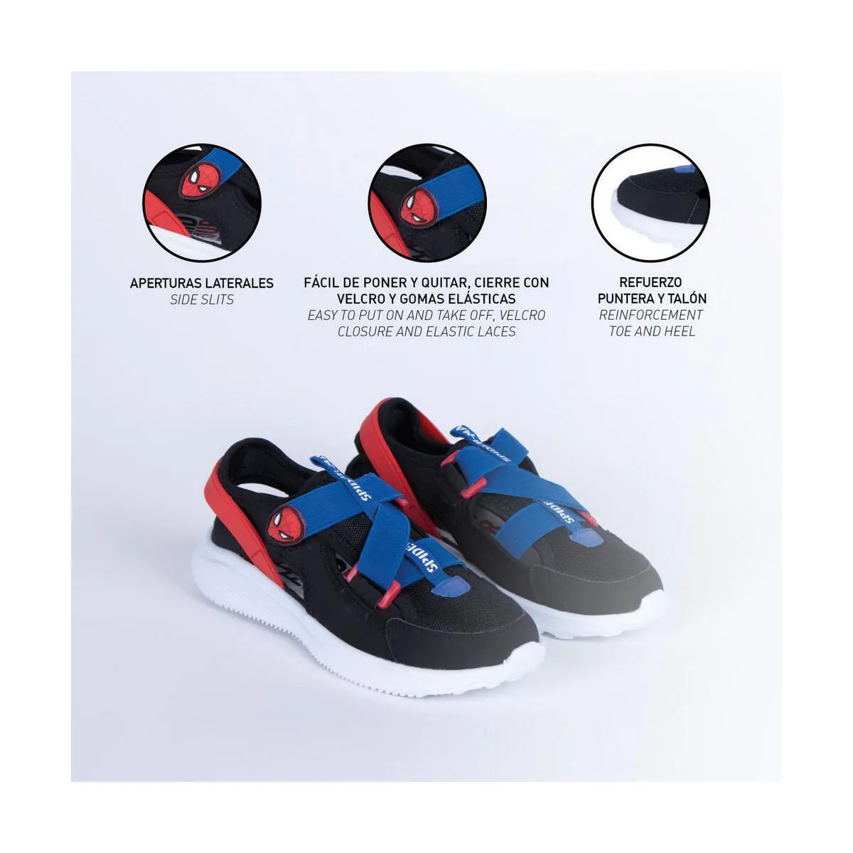 Chaussures de Sport pour Enfants Spiderman Noir