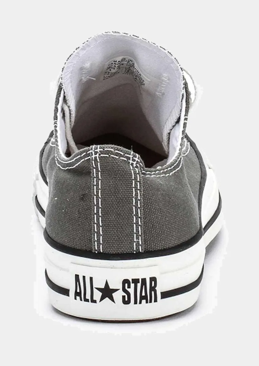 Chuck Taylor All Star Classic Colors Low Solid Canvas Adult Lifestyle Shoes (Charcoal/White)