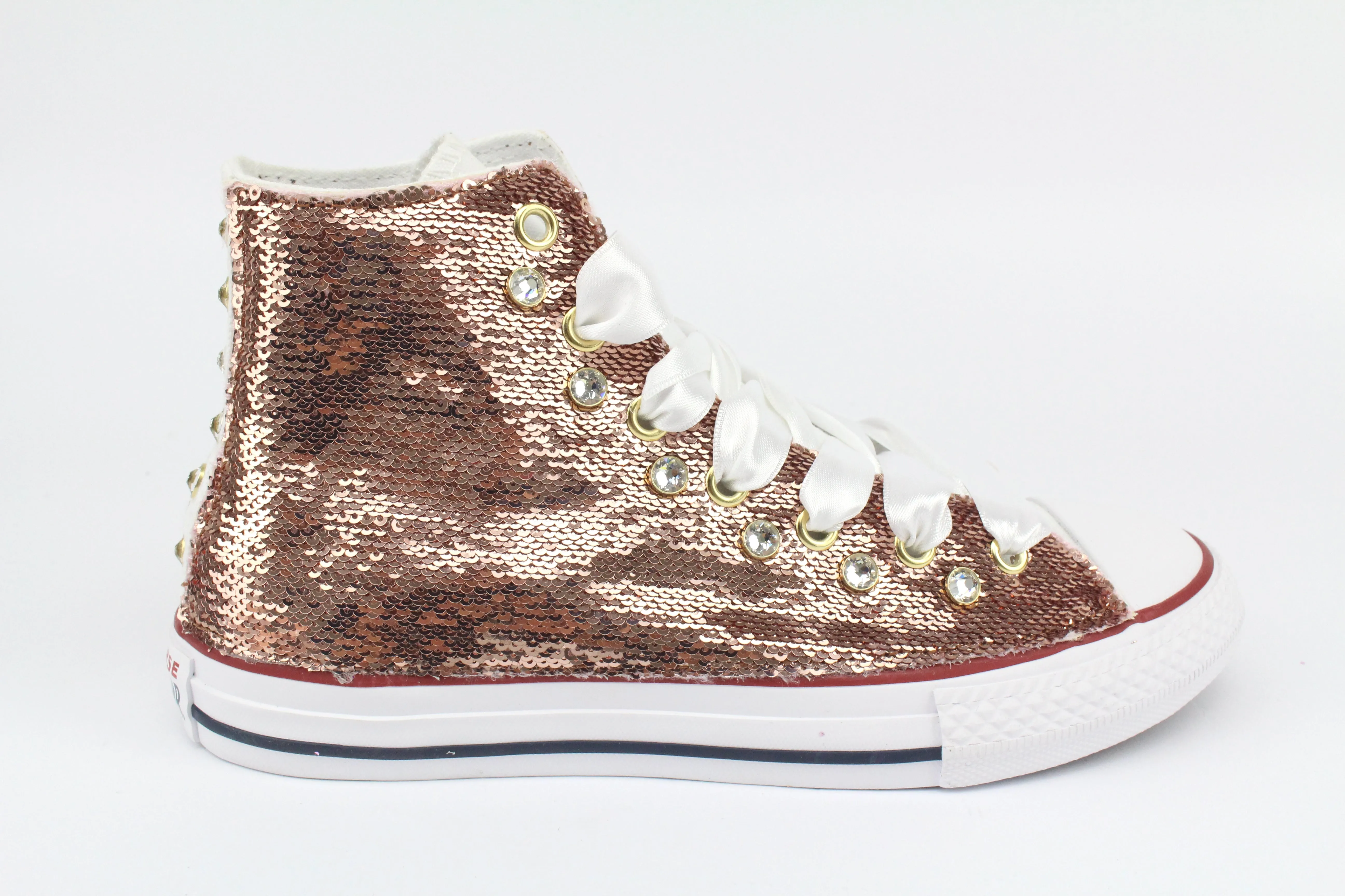 Converse All Star White Micro Pailettes & Strass