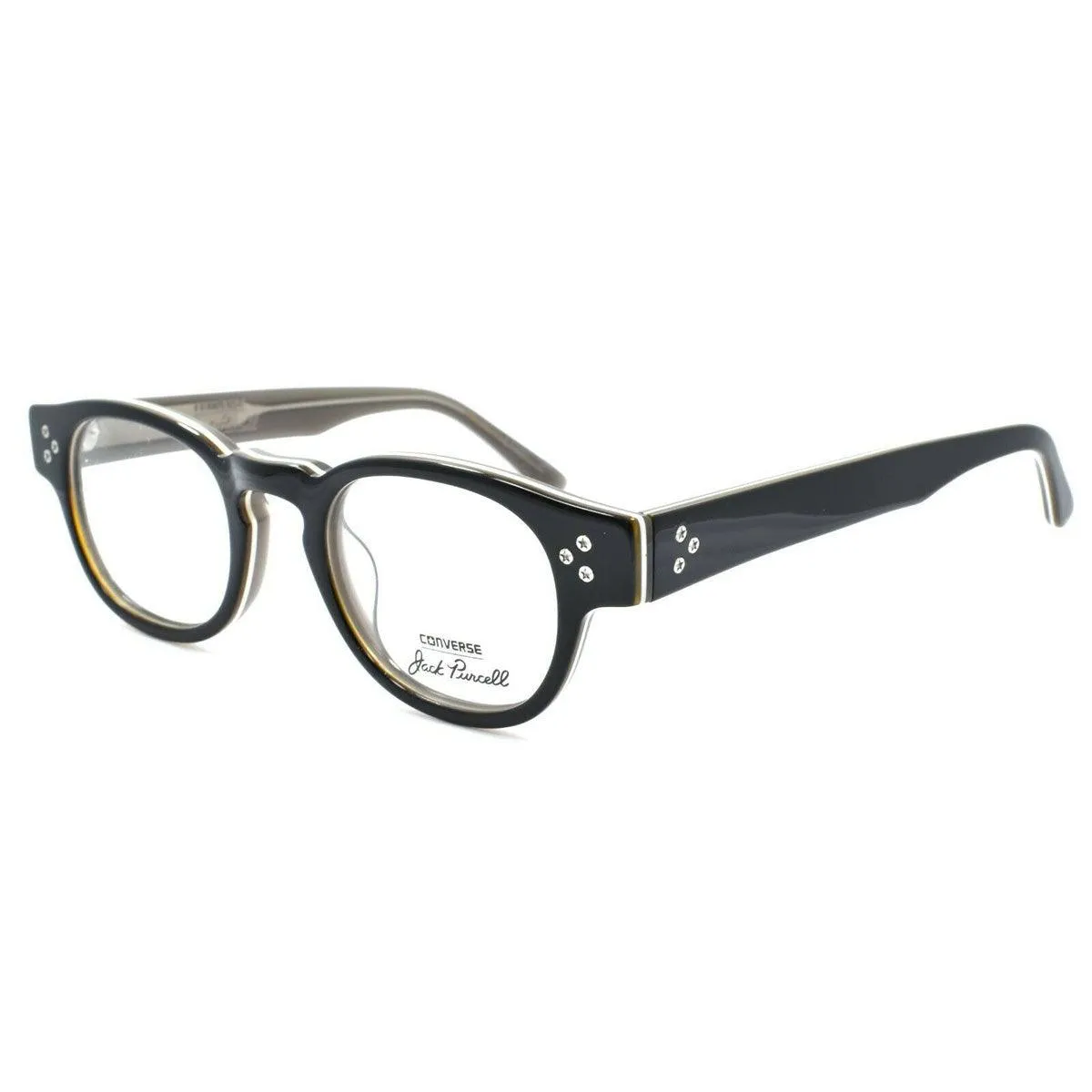 Converse Men's Eyeglasses - Black Stripe Plastic Frame | P002-UF-BLA-46-22-150