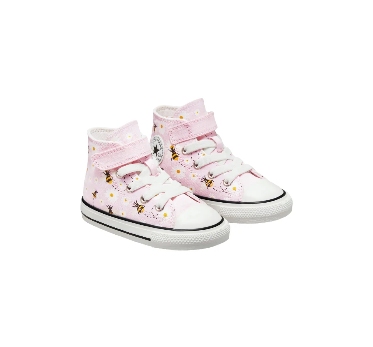 Converse scarpa in tela alta Chuck Taylor All Star Easy-On Bees A01620C rosa bianco nero