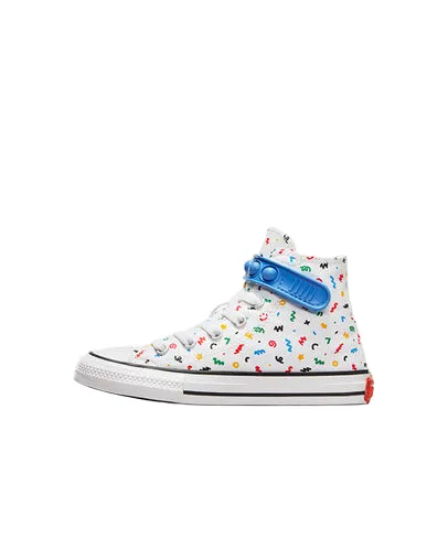 Converse scarpa sneakers da bambini in tela Chuck Taylor All Star Easy On Doodles A06316C bianco