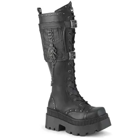 Demonia Wrath-205 Square-Toe Platform Knee High Boot