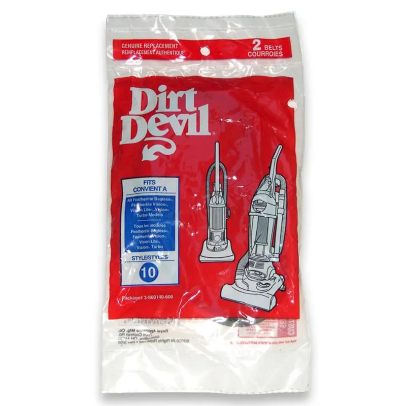 Dirt Devil Vacuum Belt For Dirt Devil Vision Lite Vacuum Cleaners. 2 pk