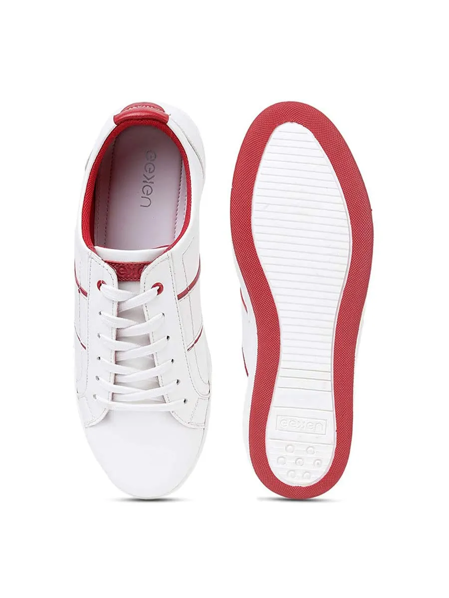 Eeken E1A034 White Stylish Smart Daily Occasional Comfortable Sneakers For Men