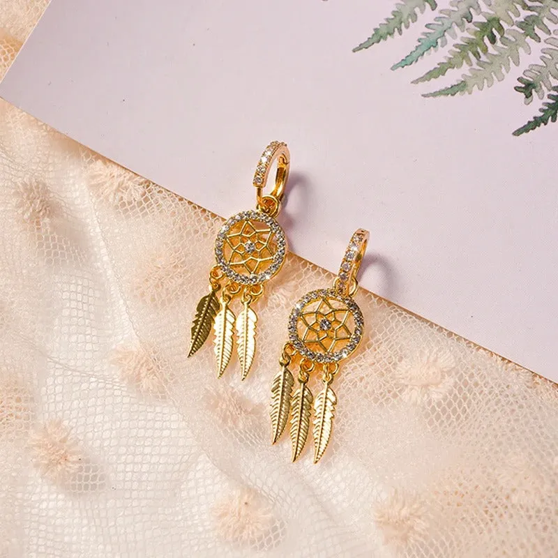 Exquisite Dreamcatcher Drop Earrings