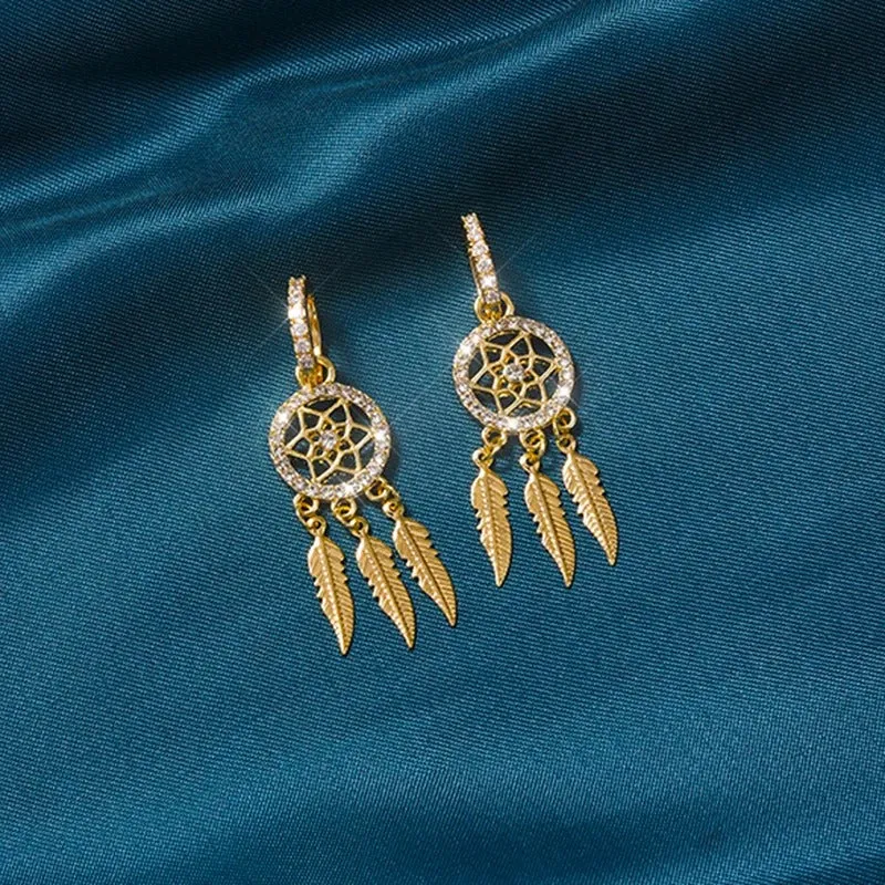 Exquisite Dreamcatcher Drop Earrings