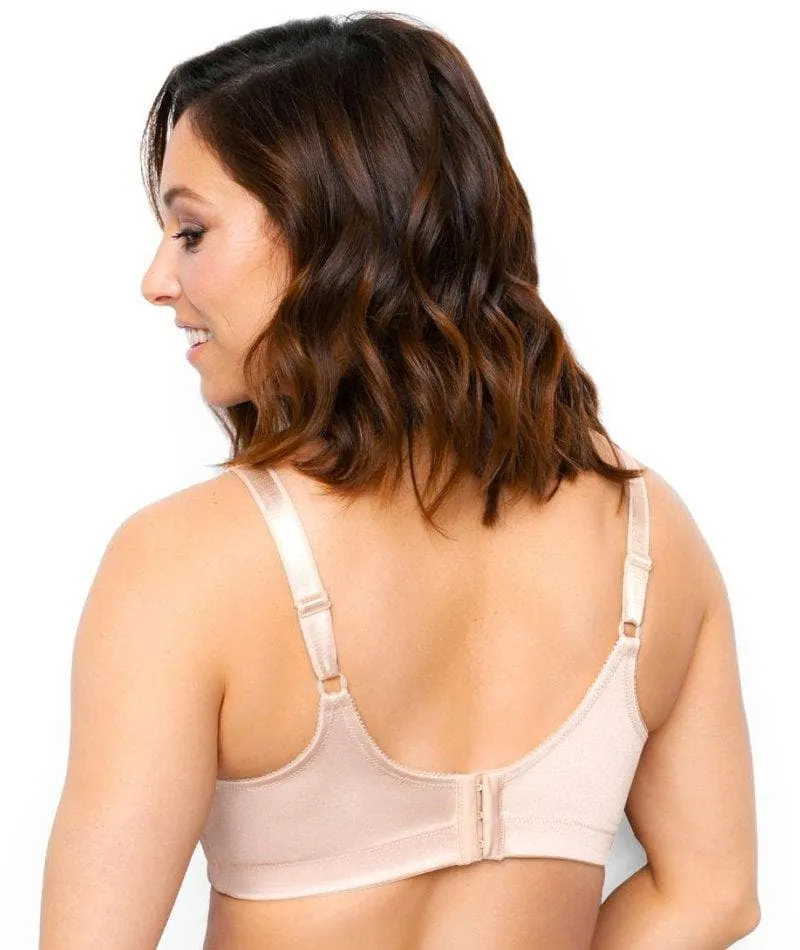 Exquisite Form Fully Side Shaping Wire-Free Bra With Floral - Rose Beige