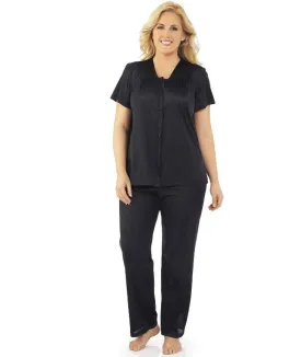 Exquisite Form Short Sleeve Pajamas Plus - Midnight Black