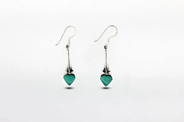 Exquisite Heart Shaped Turquoise Earrings