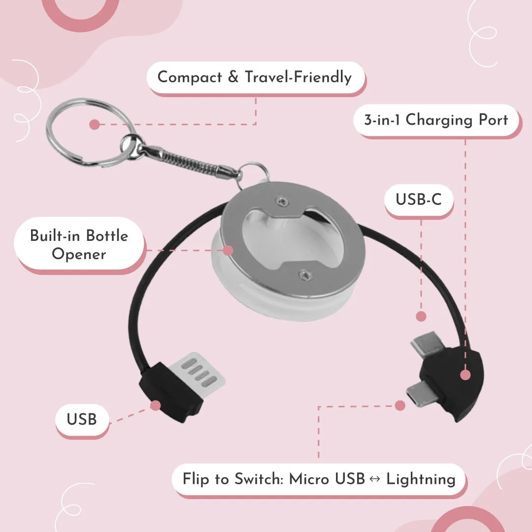 Go-Getter Club 3-in-1 Multifunctional USB Charging Cable / Bottle Opener