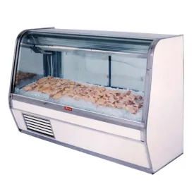 Howard McCray (SC-CFS32E-8C-LED) 98" Wide Refrigerated Fish Display Case with a Curved Front Glass and Four Rear Sliding Glass Doors