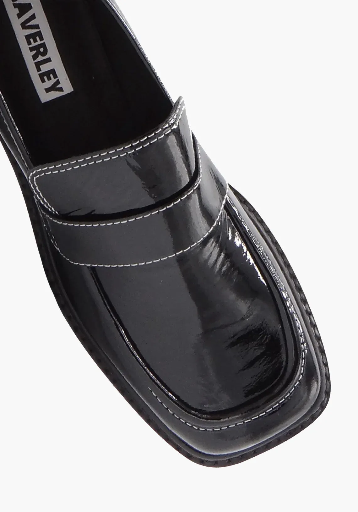 JACINTA LOAFER BLACK CRINKLE PATENT