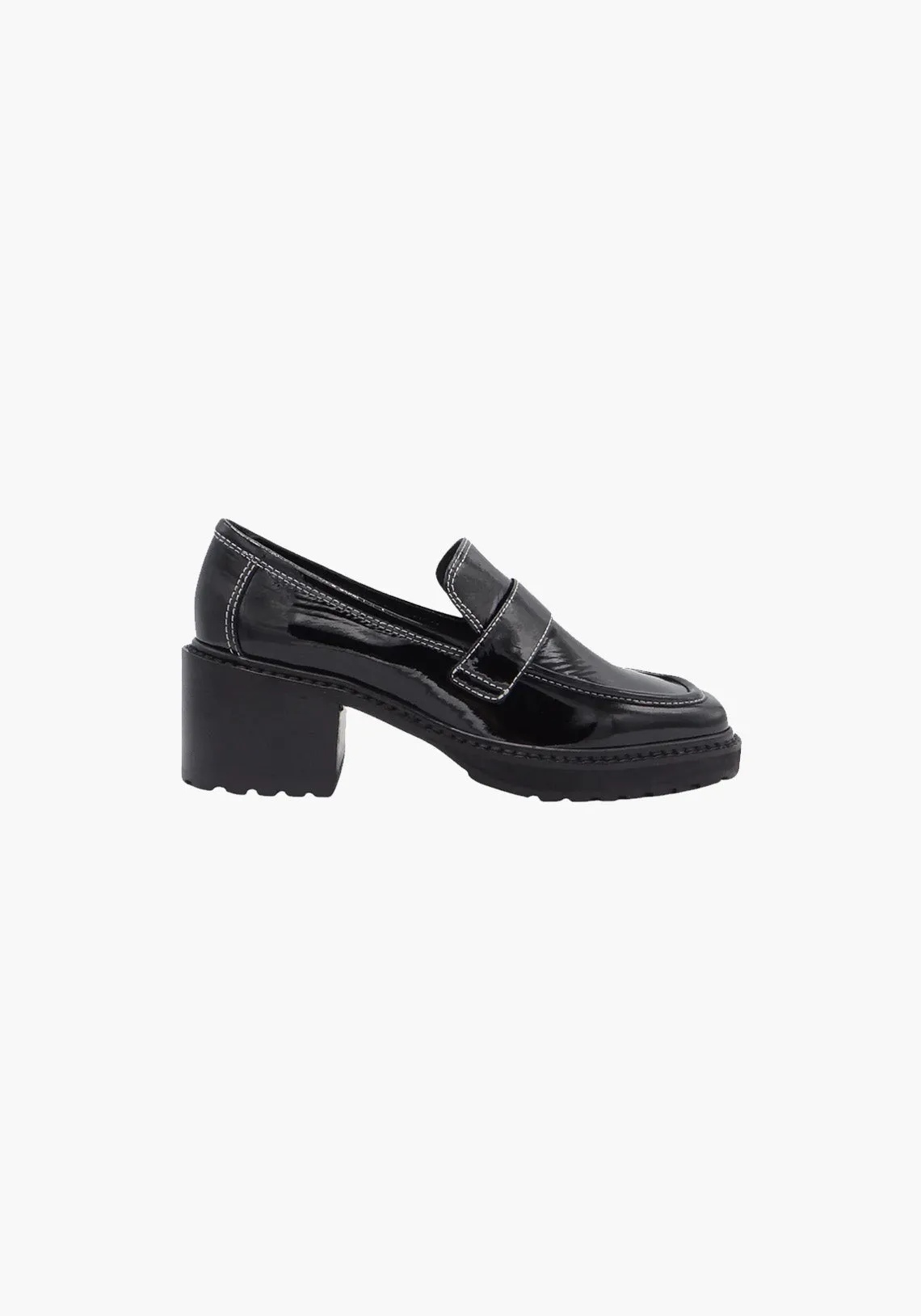 JACINTA LOAFER BLACK CRINKLE PATENT