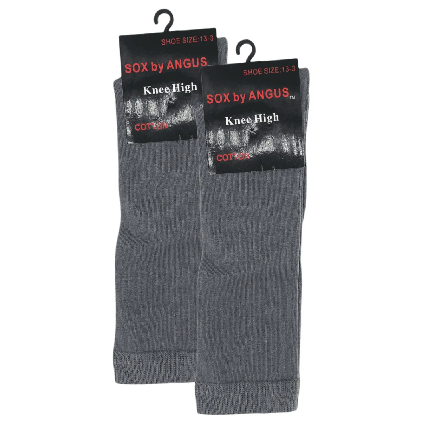 Knee High Cotton Socks - Grey