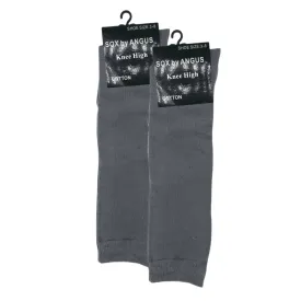 Knee High Cotton Socks - Grey