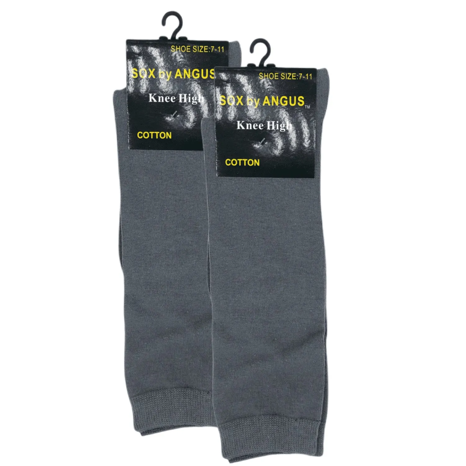 Knee High Cotton Socks - Grey