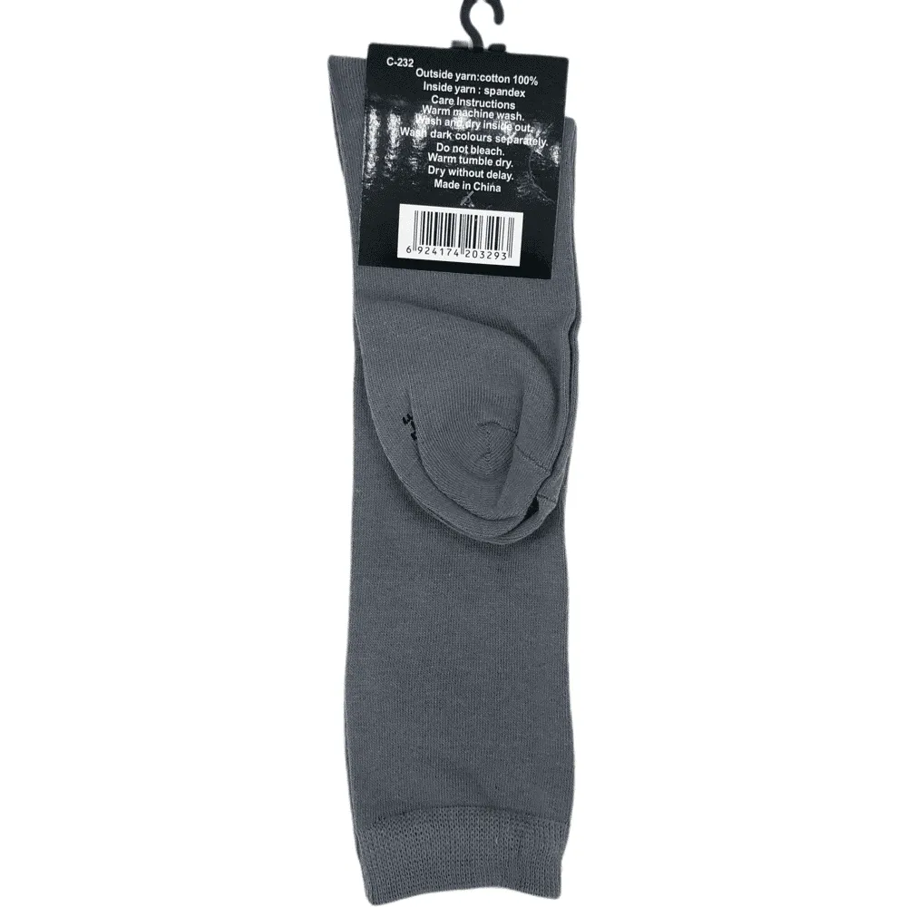 Knee High Cotton Socks - Grey