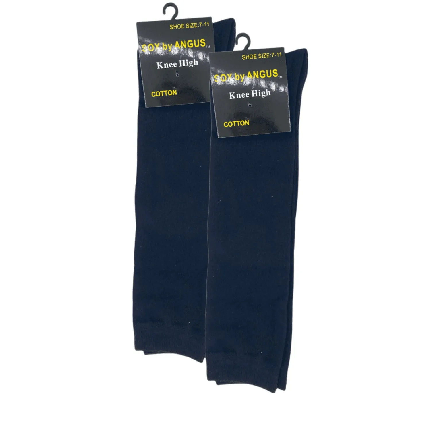 Knee High Cotton Socks - Navy