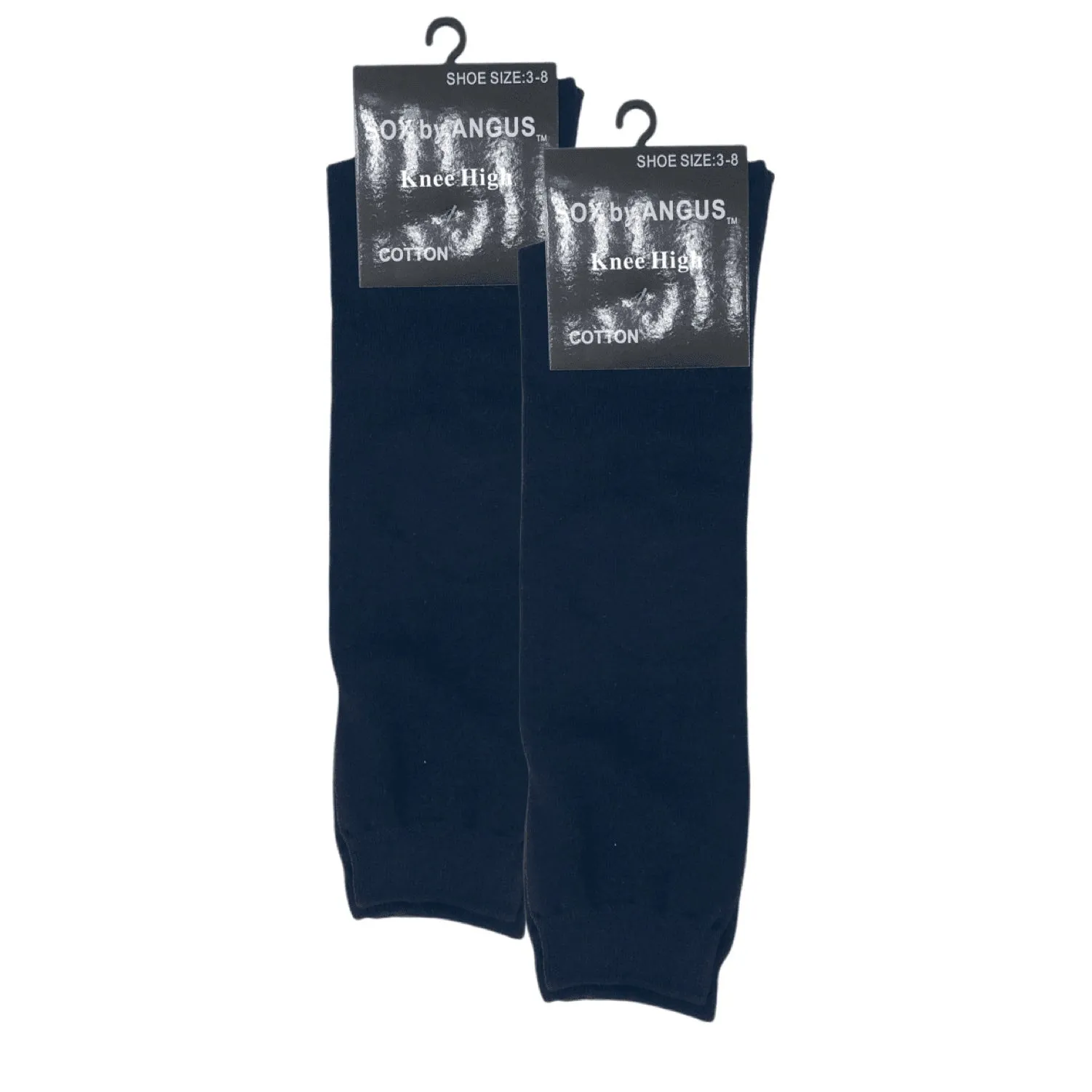 Knee High Cotton Socks - Navy