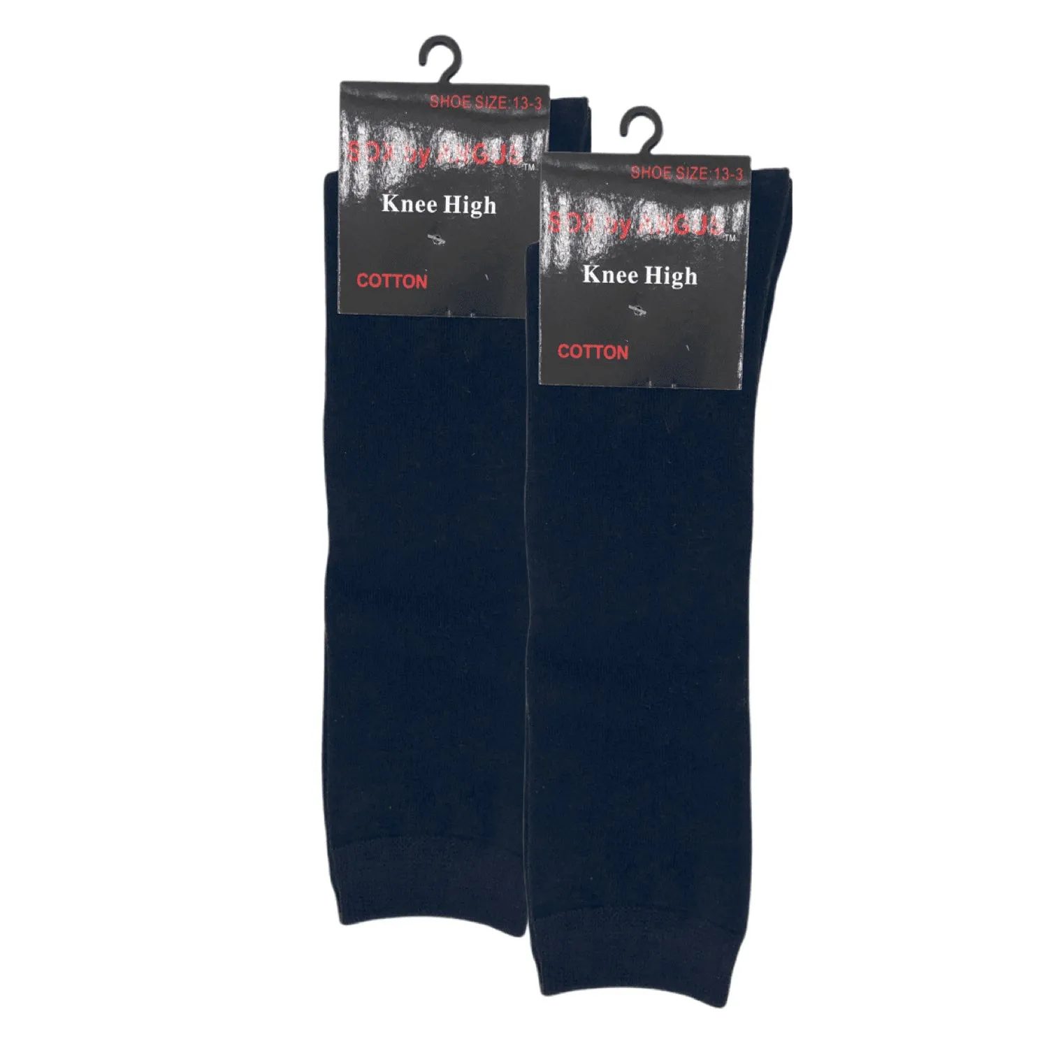 Knee High Cotton Socks - Navy