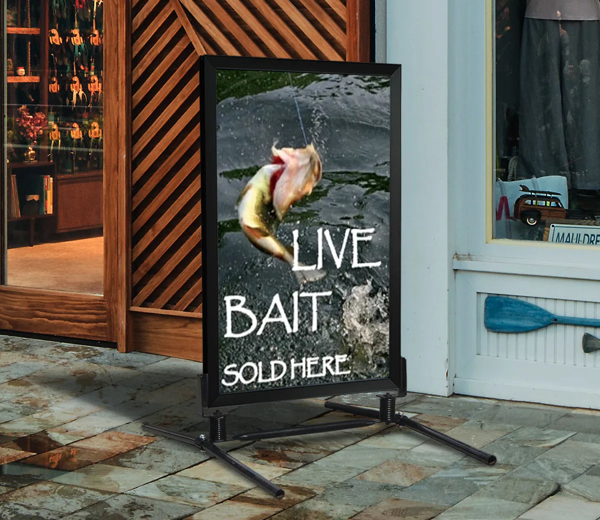 Live Bait Sold Here-  28"w x 44"h Styrene Insert