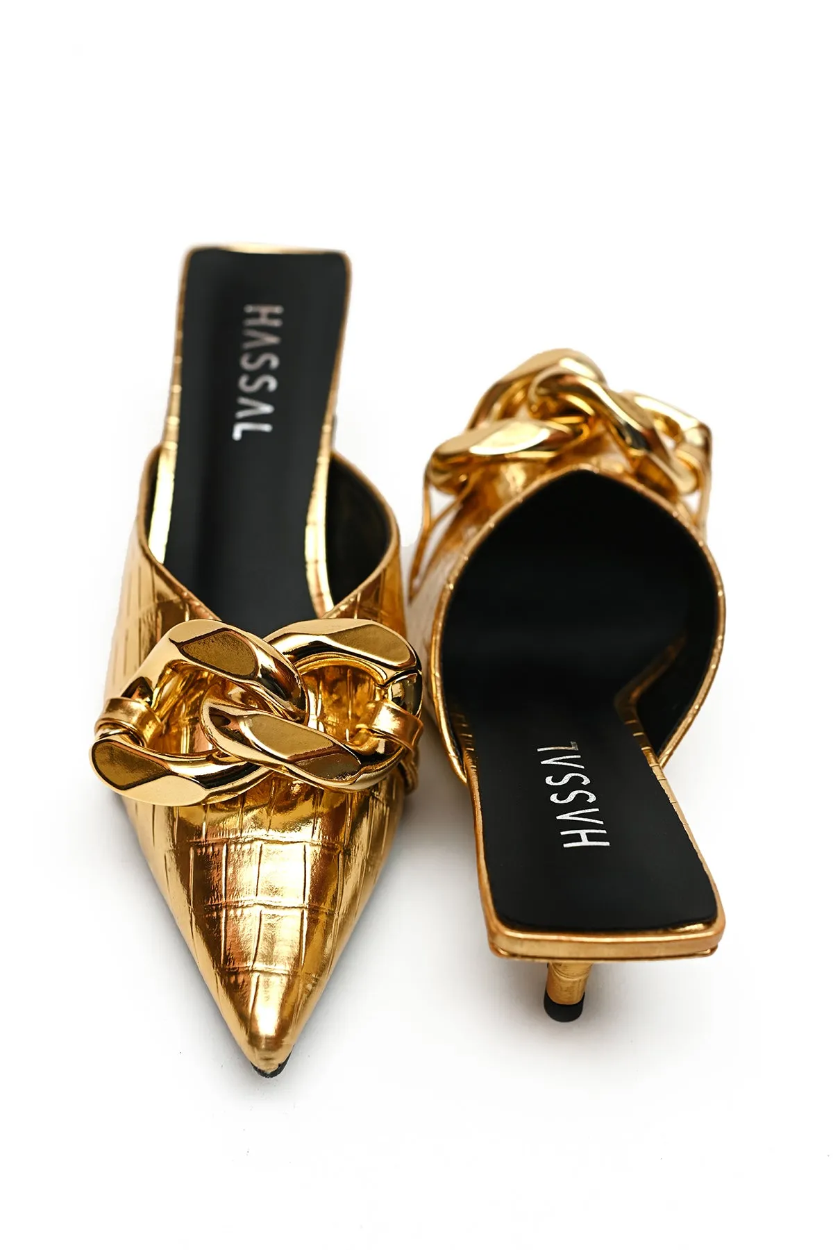 Melisa Gold Chain Heel