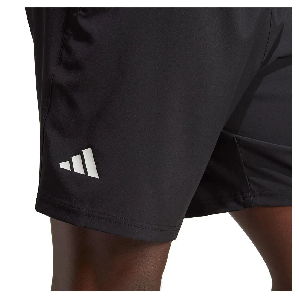 Men's Club Stretch Woven 9 Inch Tennis Shorts Black