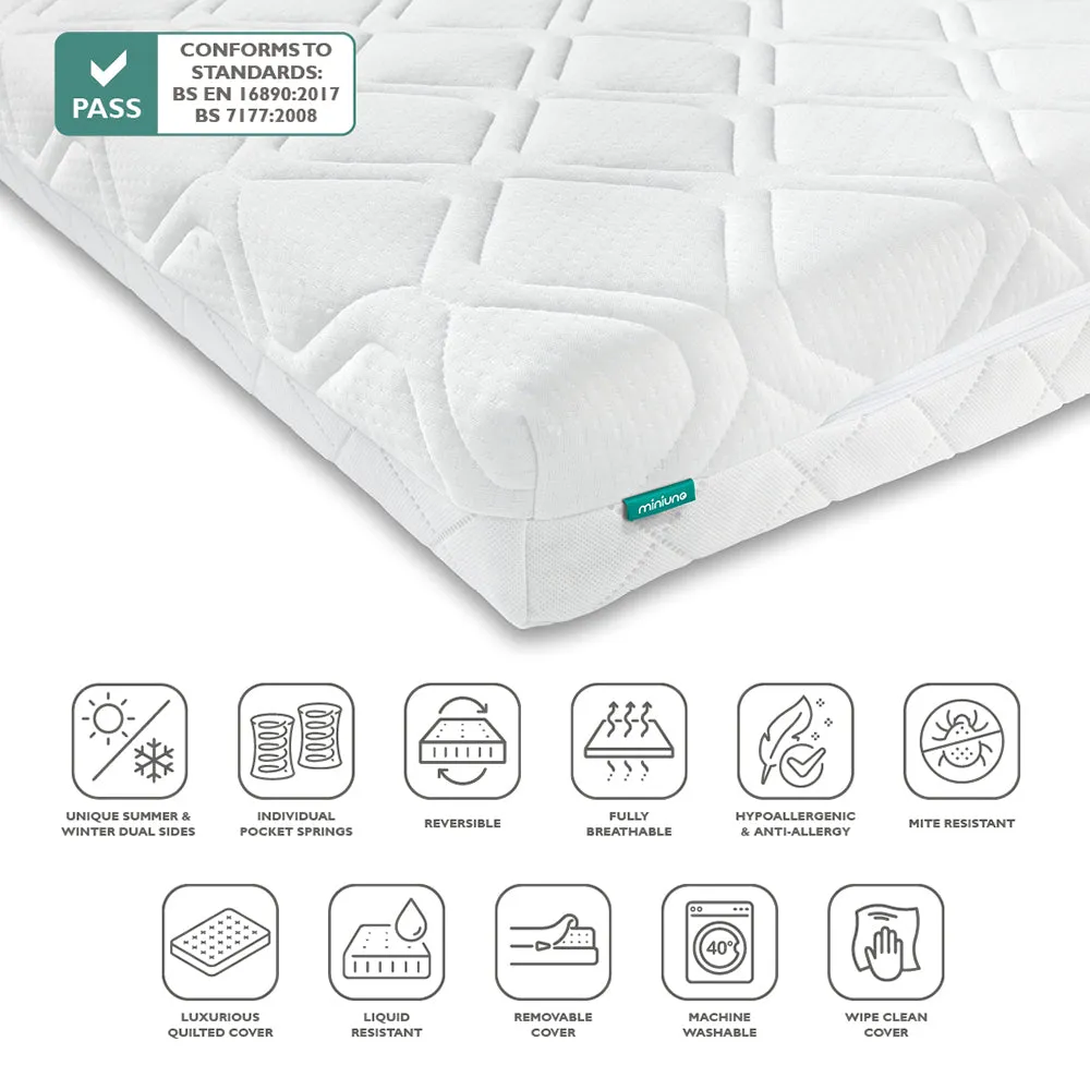 MiniUno All Seasons Pocket Spring Mattress - Cot Bed