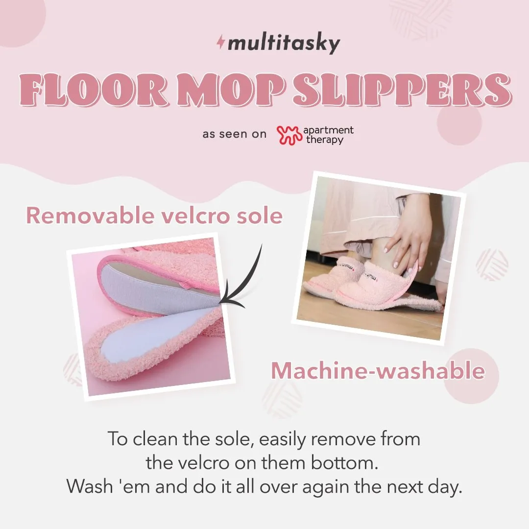 Multitasking Floor Mop Slippers with Removable Sole