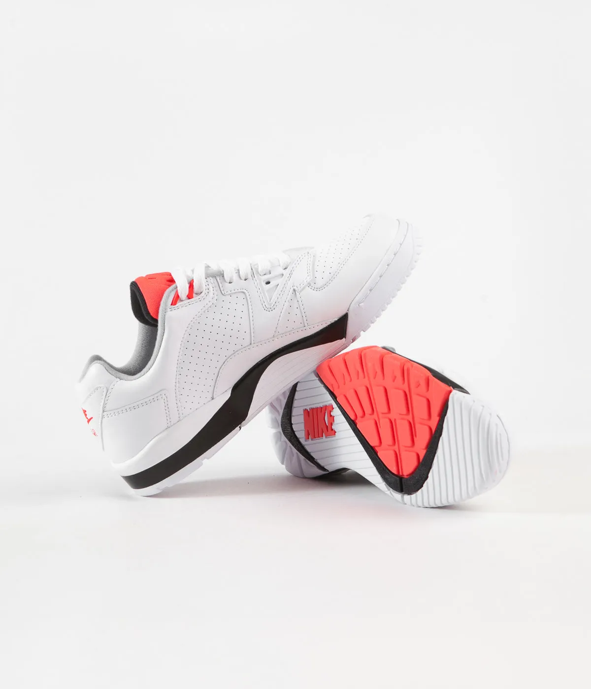 Nike Air Cross Trainer 3 Low Shoes - White / Lt Smoke Grey - Bright Crimson - Black