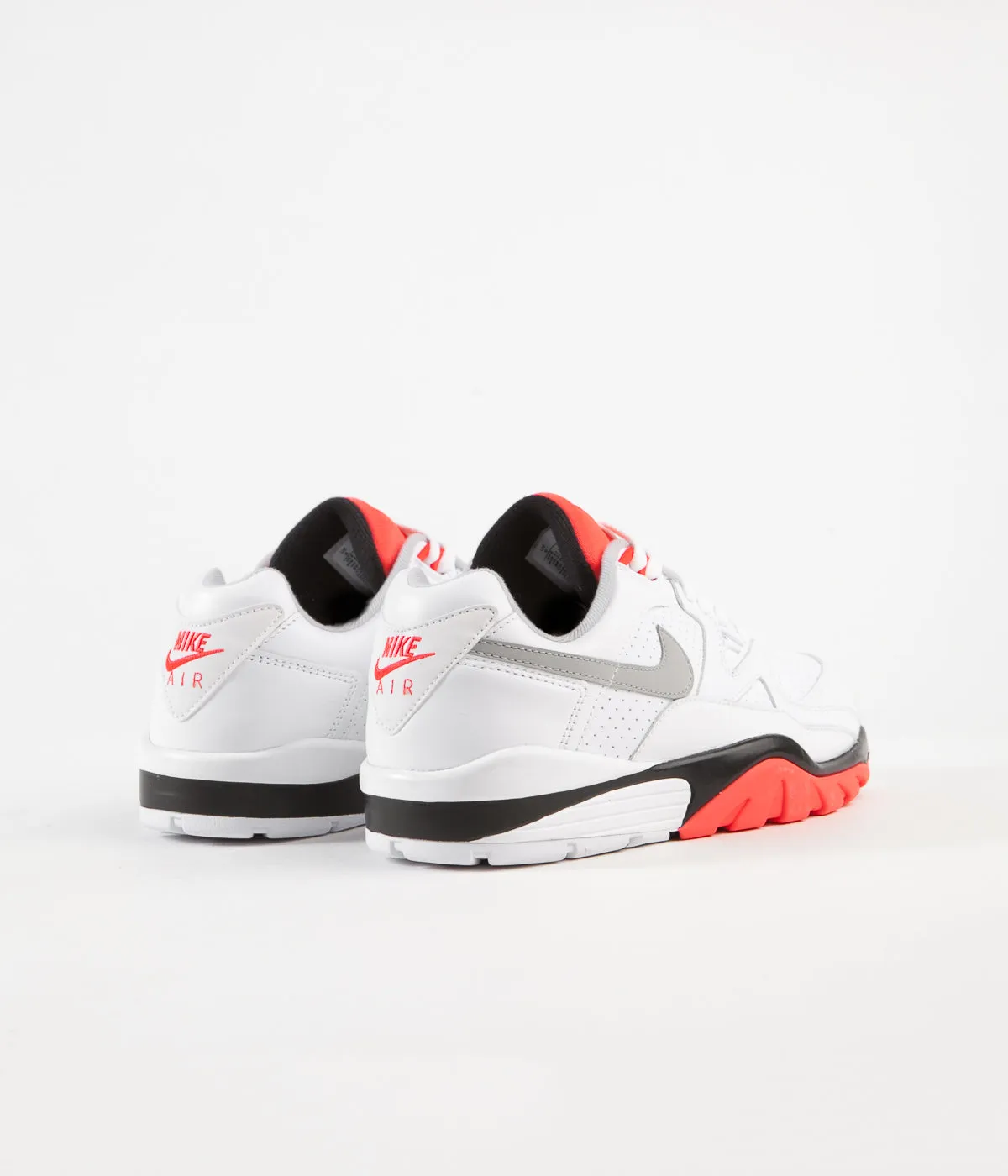 Nike Air Cross Trainer 3 Low Shoes - White / Lt Smoke Grey - Bright Crimson - Black