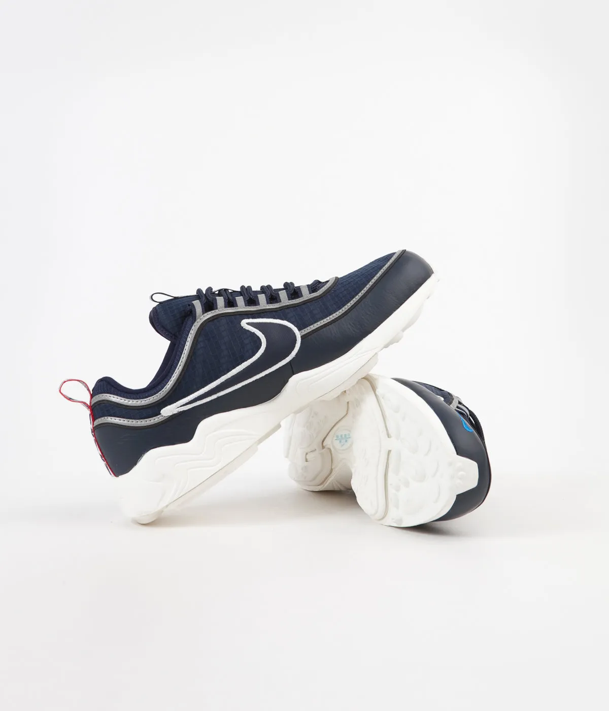 Nike Air Zoom Spiridon SE Shoes -  Obsidian / Sail - Blue Nebula - Dark Grey