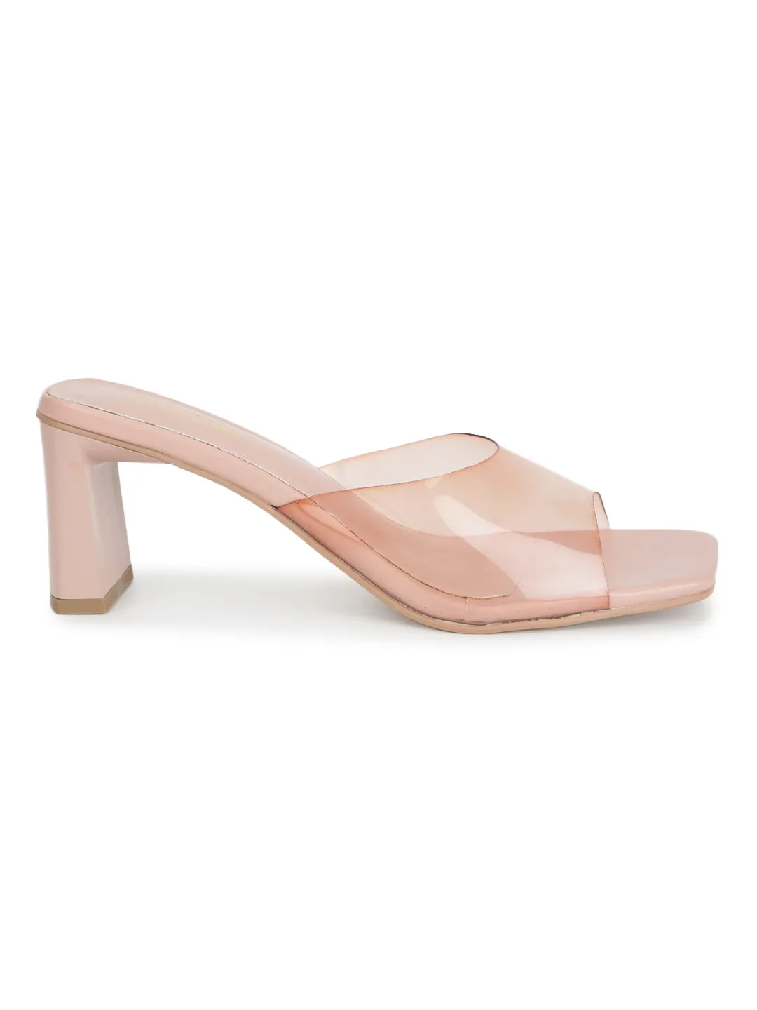 Nude PU Perspex Clear Block Mules (TC-ST-1228-NUDPU)